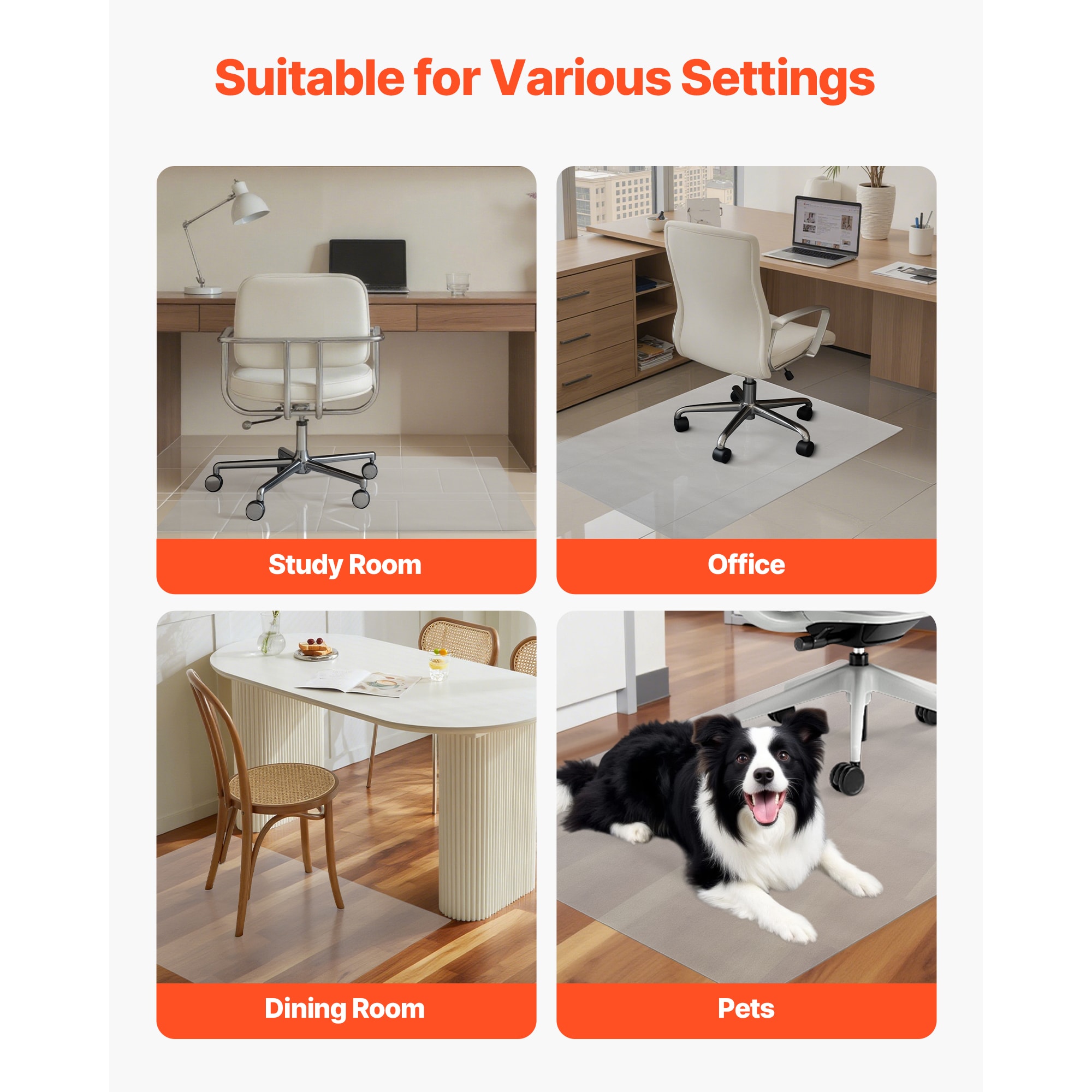 Transparent Office Chair Mat For Hard Floors Home Protection_voghion.com